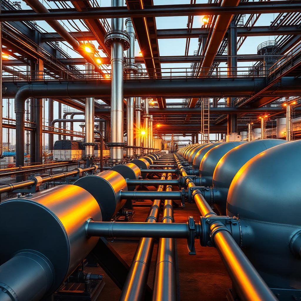 Gas processing plant with compressors and export piping