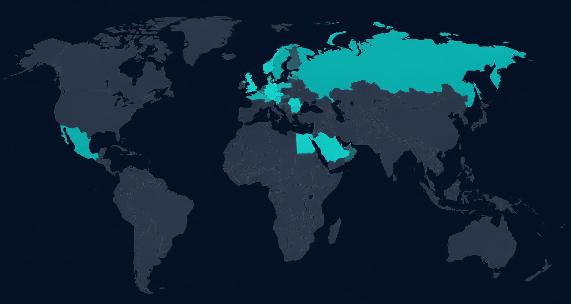World map highlighting countries where ProFlow Engineering has delivered projects